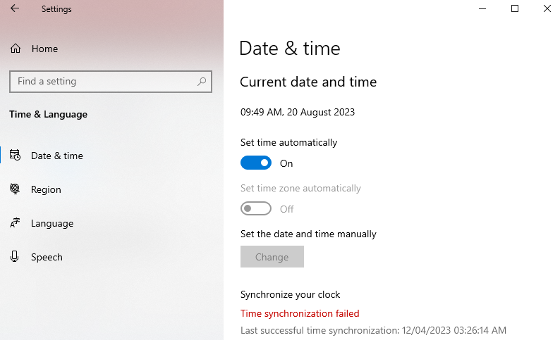 Windows Time Sync