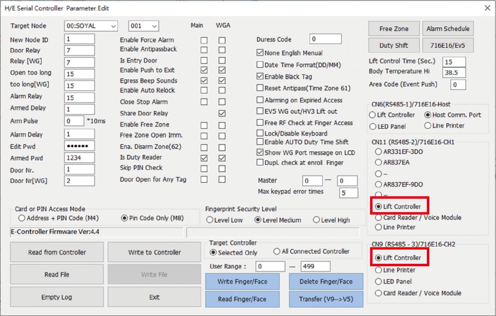 H Series Controller setting