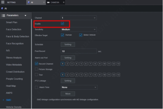 Enabling SMD function 