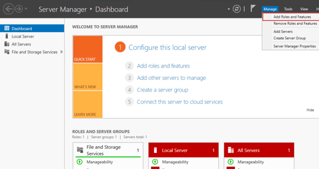 Windows server Manager