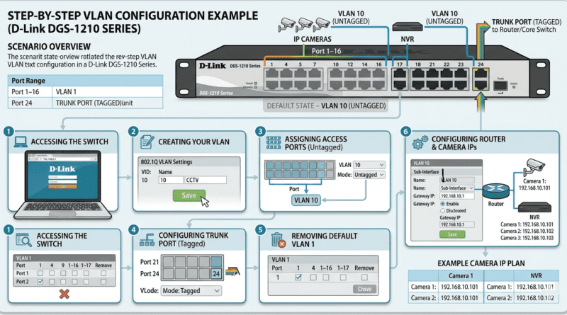 How to configure VLAN in Dlink