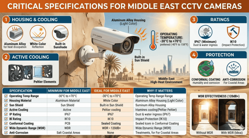 Middle east temprature supported CCTV specification